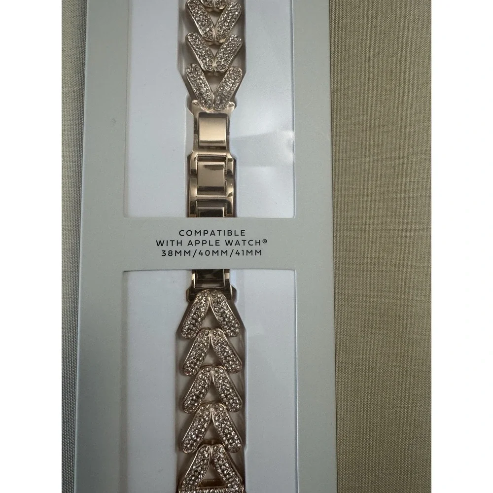 Royal Tech Rose Gold Herringbone Bling Adjustable Apple‎ Watch Band 38, 40, 41mm